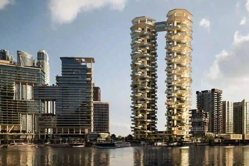 432231-dubai-skyscrapers-connected-by-spectacular-sky-pool | آسمان‌خراش‌های دوقلوی دبی با استخر آسمانی شگفت‌انگیز به یکدیگر پیوند می‌خورند