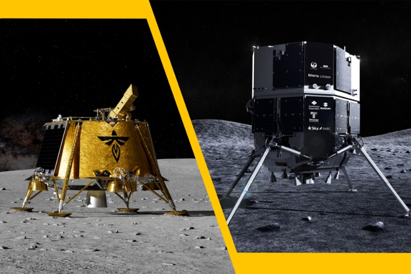 433085-spacex-launches-2-private-lunar-landers | برای اولین‌بار در تاریخ دو فضاپیمای ماه‌نشین در سفر اشتراکی عازم ماه شدند